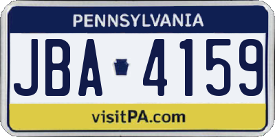 PA license plate JBA4159