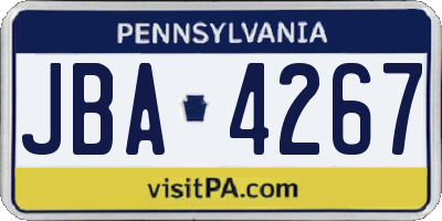 PA license plate JBA4267