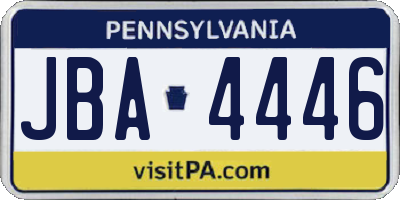 PA license plate JBA4446
