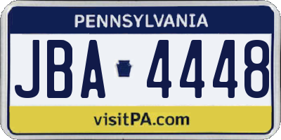 PA license plate JBA4448