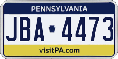 PA license plate JBA4473