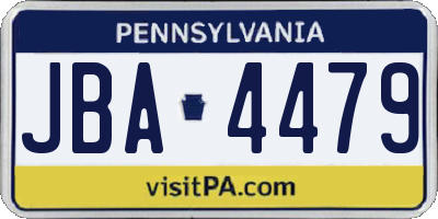 PA license plate JBA4479