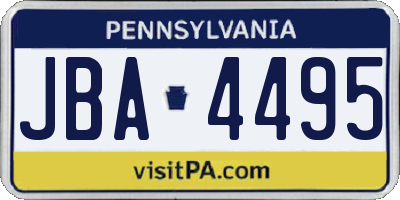 PA license plate JBA4495