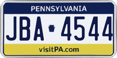 PA license plate JBA4544