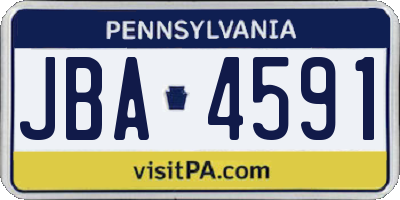 PA license plate JBA4591