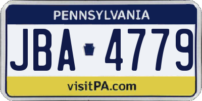 PA license plate JBA4779