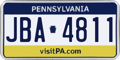 PA license plate JBA4811