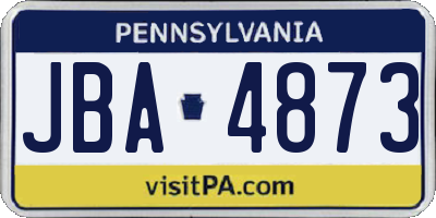 PA license plate JBA4873