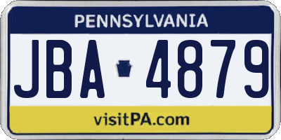PA license plate JBA4879