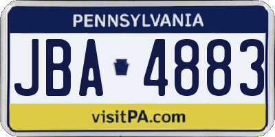PA license plate JBA4883