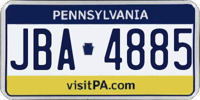 PA license plate JBA4885