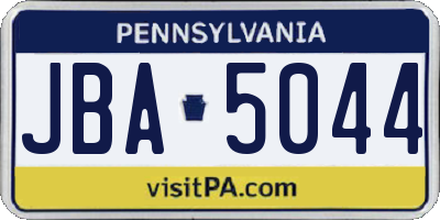 PA license plate JBA5044