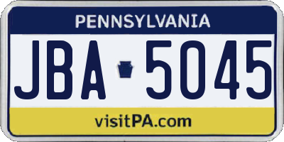 PA license plate JBA5045