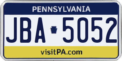 PA license plate JBA5052