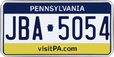 PA license plate JBA5054