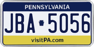 PA license plate JBA5056