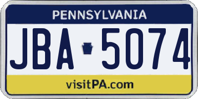 PA license plate JBA5074