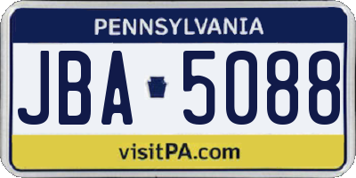 PA license plate JBA5088