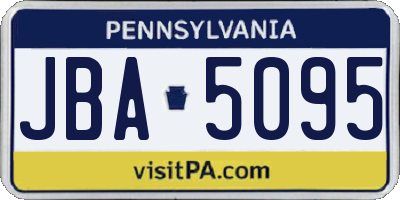 PA license plate JBA5095