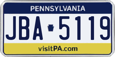 PA license plate JBA5119