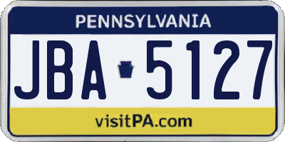 PA license plate JBA5127