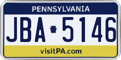 PA license plate JBA5146