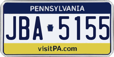 PA license plate JBA5155