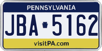 PA license plate JBA5162