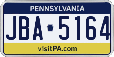 PA license plate JBA5164