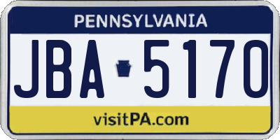 PA license plate JBA5170