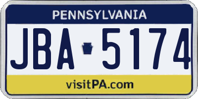 PA license plate JBA5174