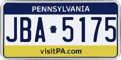 PA license plate JBA5175