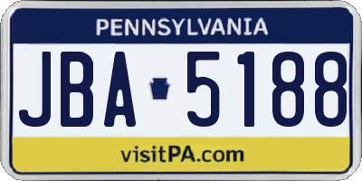 PA license plate JBA5188