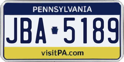 PA license plate JBA5189