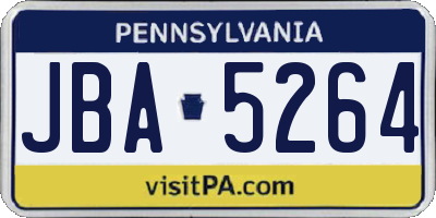 PA license plate JBA5264