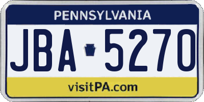 PA license plate JBA5270