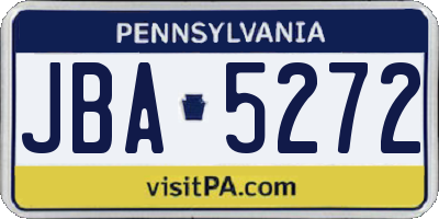 PA license plate JBA5272