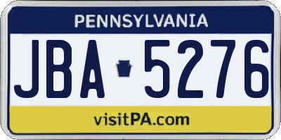 PA license plate JBA5276