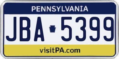 PA license plate JBA5399