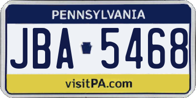 PA license plate JBA5468