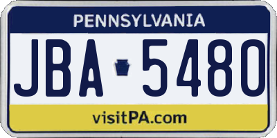 PA license plate JBA5480