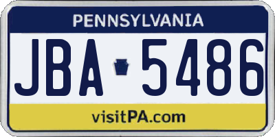 PA license plate JBA5486