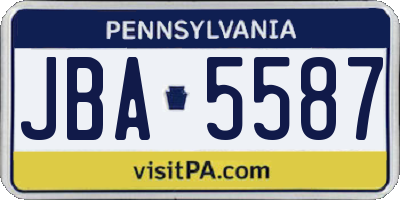 PA license plate JBA5587