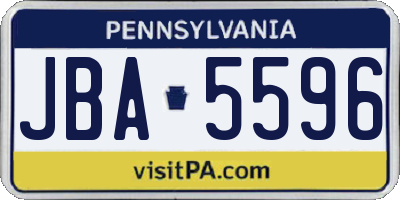 PA license plate JBA5596