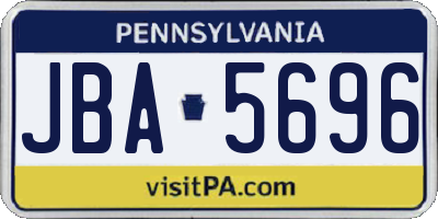 PA license plate JBA5696