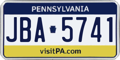PA license plate JBA5741