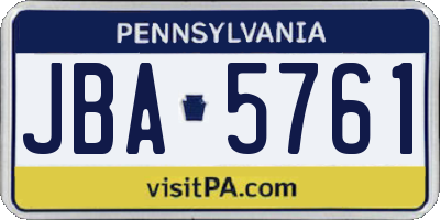 PA license plate JBA5761