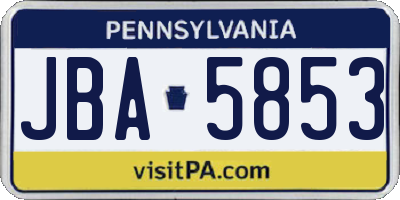 PA license plate JBA5853