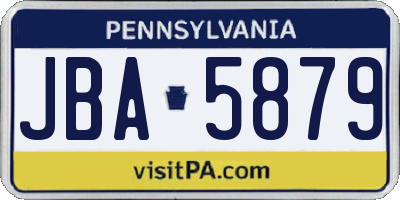 PA license plate JBA5879