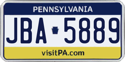 PA license plate JBA5889
